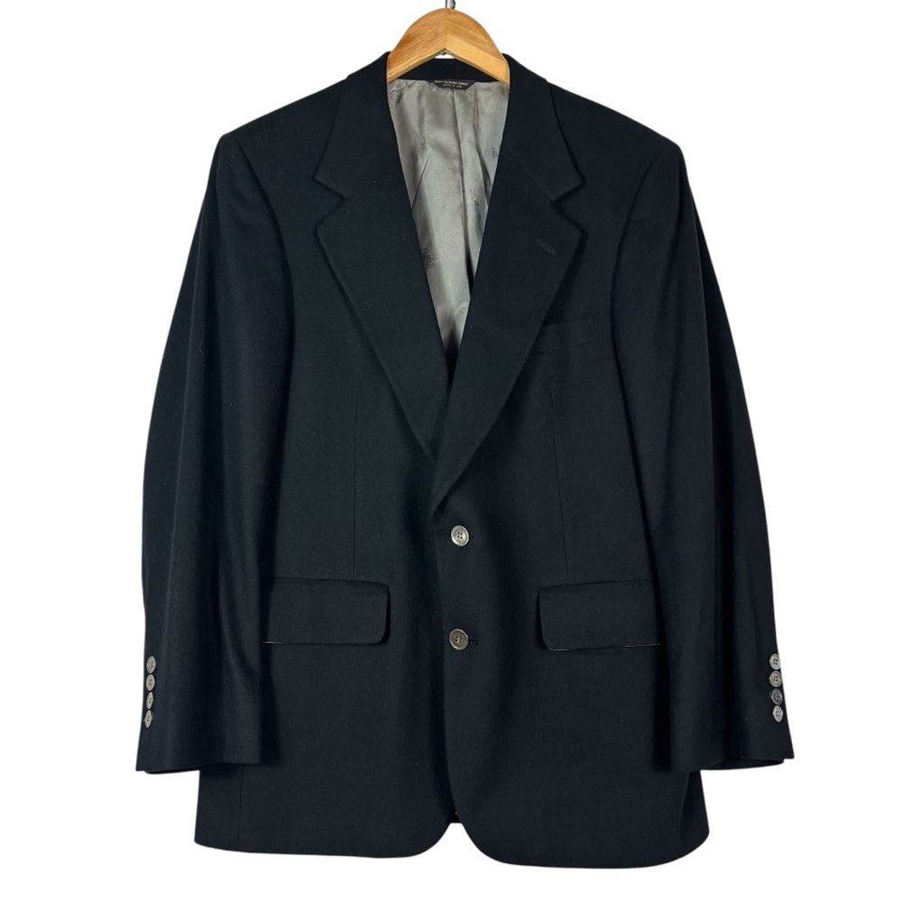 Bill Blass Black 100% Cashmere Blazer Jacket Men's 42R 2-Button Single Vent